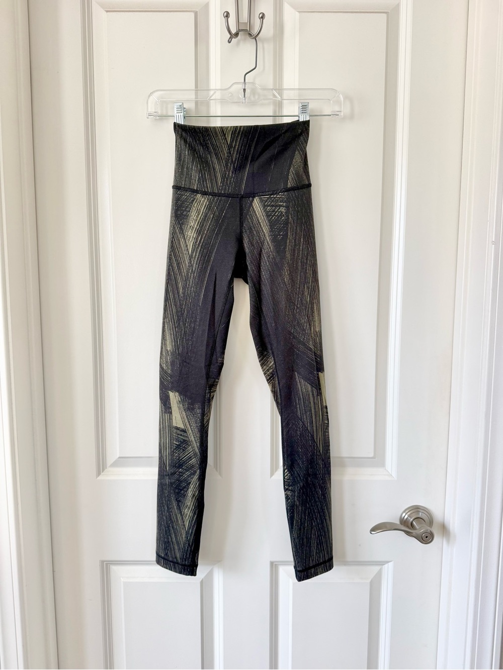 Lululemon High-Waist Black and Green Leggings
